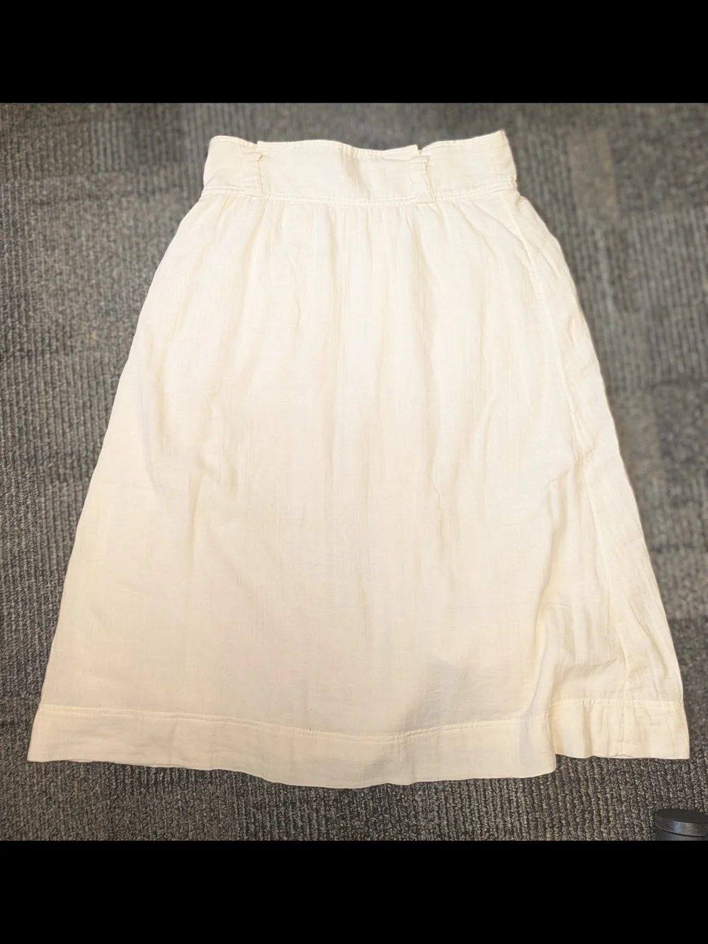 Sezane Cream High-Waist Button-Front Midi Skirt with Belt (FR Size 38) - Picture 4 of 4